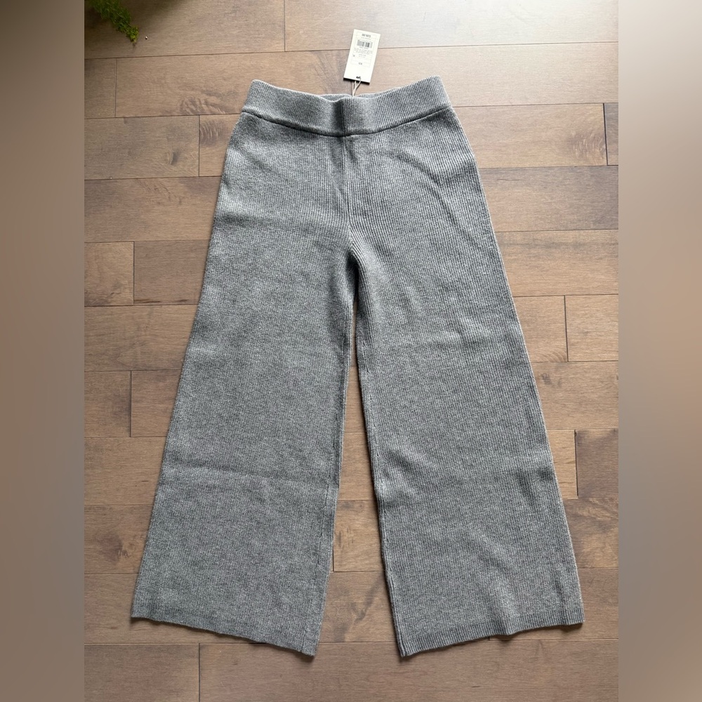 NWT A New Day High-Rise Ribbed Sweater Wide Leg Pants Gray Women XS